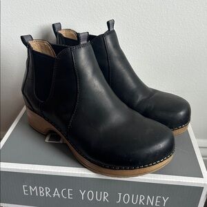 Dansko Becka Black Clog Bootie 36